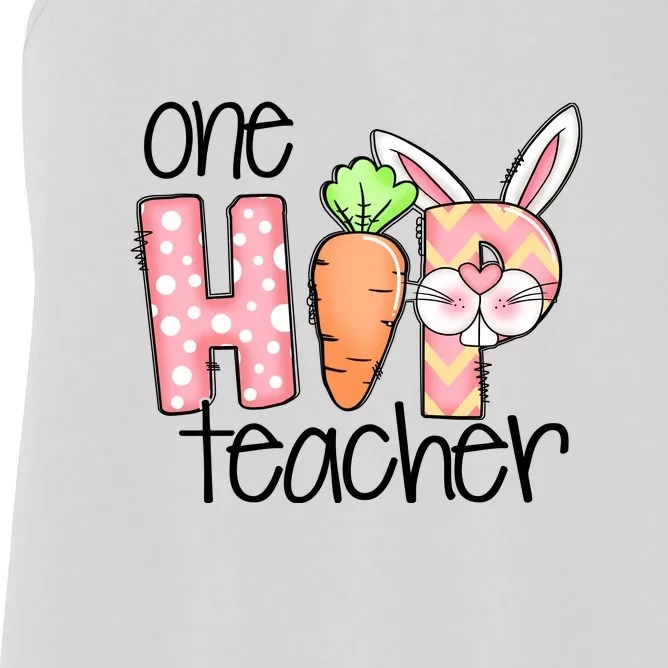 One Hip Teacher Happy Easter Bunny Easter Day Gift Women's Racerback Tank