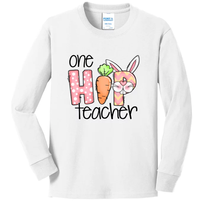 One Hip Teacher Happy Easter Bunny Easter Day Gift Kids Long Sleeve Shirt