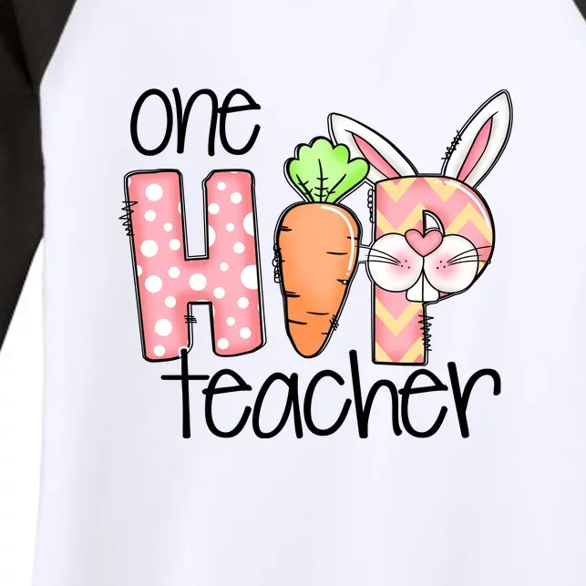 One Hip Teacher Happy Easter Bunny Easter Day Gift Women's Tri-Blend 3/4-Sleeve Raglan Shirt