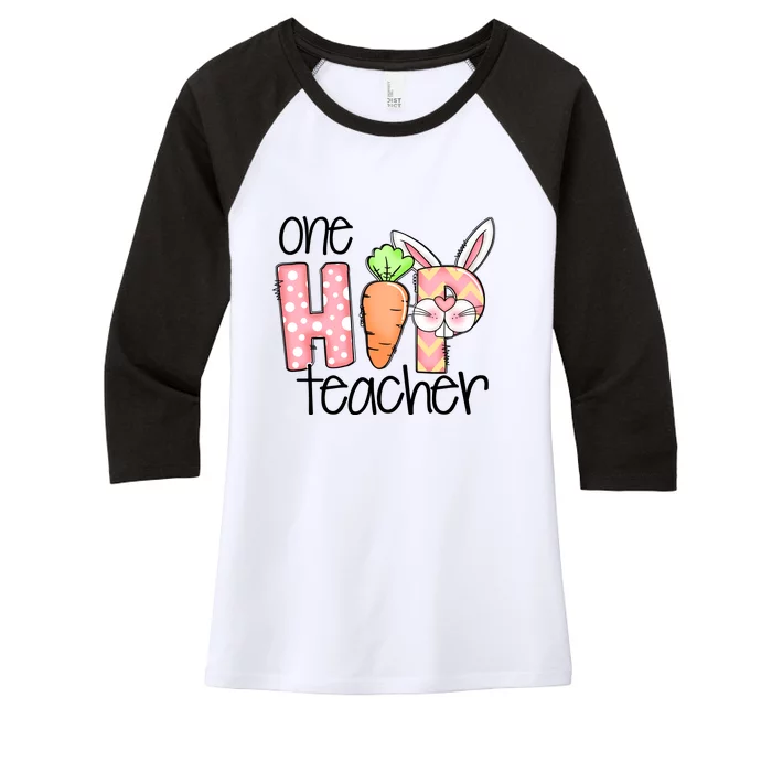 One Hip Teacher Happy Easter Bunny Easter Day Gift Women's Tri-Blend 3/4-Sleeve Raglan Shirt