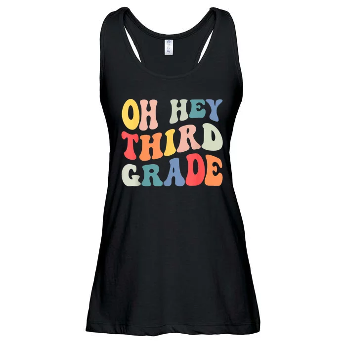 Oh Hey Third Grade Groovy Funny Back To School Teacher Ladies Essential Flowy Tank