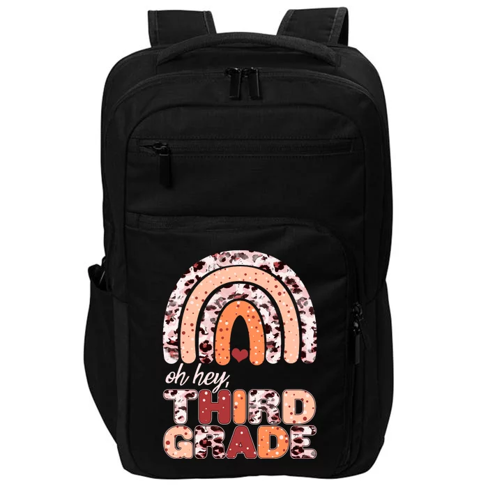 Oh Hey Third Grade Leopard Print Pattern Rainbow Impact Tech Backpack