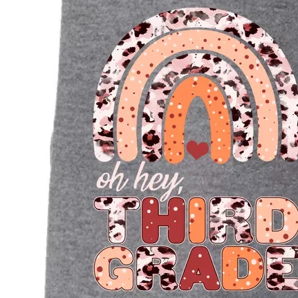 Oh Hey Third Grade Leopard Print Pattern Rainbow Doggie 3-End Fleece Hoodie