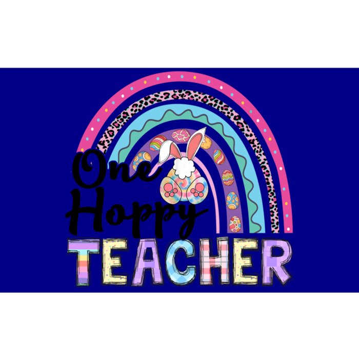 One Hoppy Teacher Bunny Eggs Hunter Easter Rainbow Cute Gift Bumper Sticker