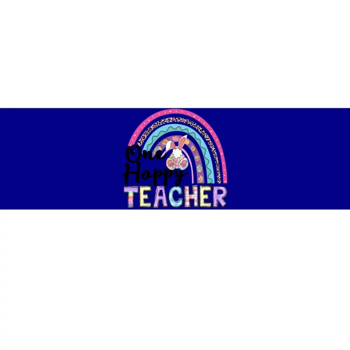 One Hoppy Teacher Bunny Eggs Hunter Easter Rainbow Cute Gift Bumper Sticker