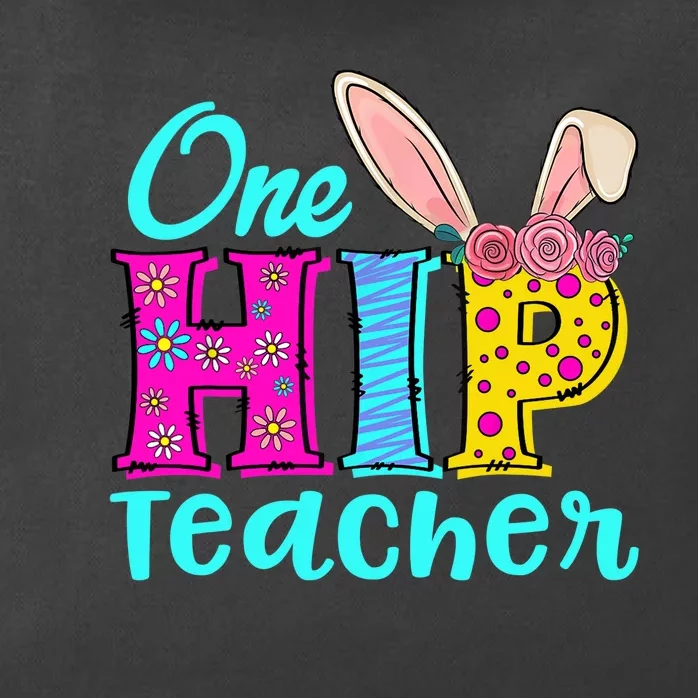 One Hip Teacher Happy Easter Bunny Zip Tote Bag