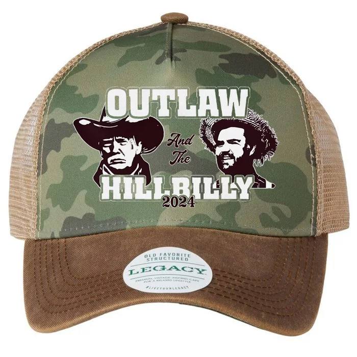 Outlaw Hillbilly Trump Vance 2024 Vintage Legacy Tie Dye Trucker Hat