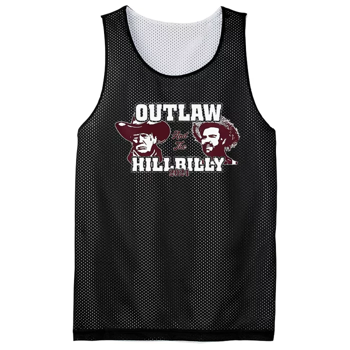 Outlaw Hillbilly Trump Vance 2024 Vintage Mesh Reversible Basketball Jersey Tank