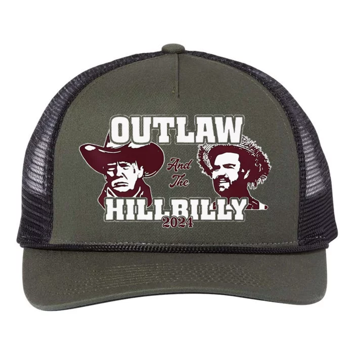 Outlaw Hillbilly Trump Vance 2024 Vintage Retro Rope Trucker Hat Cap