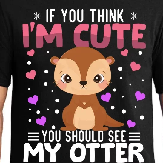 Otter Heart Valentine's Day Animal Gift Pajama Set