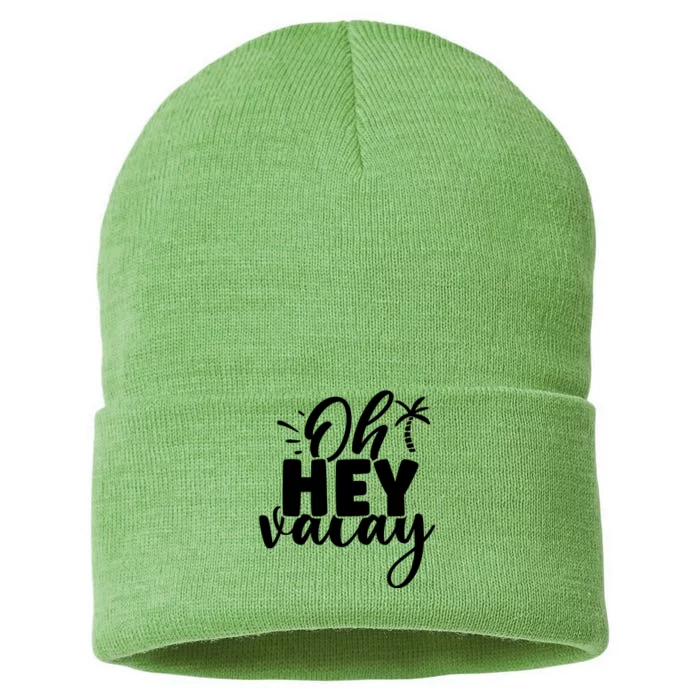 Oh Hey Vacay Palm Tree Summer Sustainable Knit Beanie