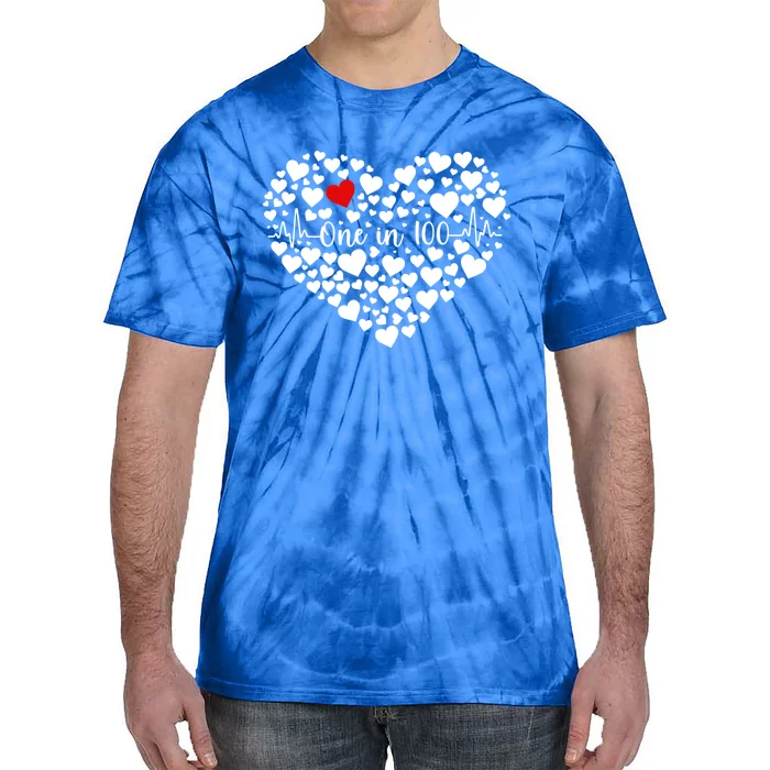 One In 100 Chd Congenital Heart Disease Awareness Gift Tie-Dye T-Shirt