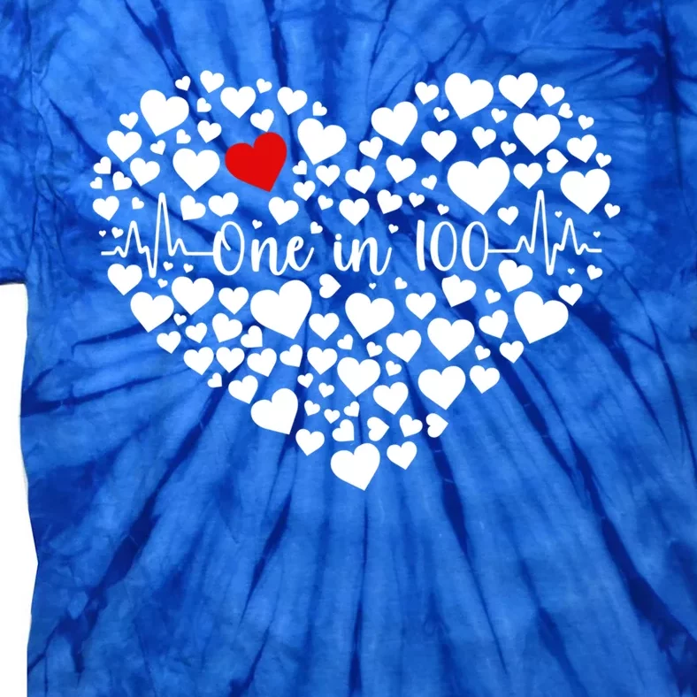 One In 100 Chd Congenital Heart Disease Awareness Gift Tie-Dye T-Shirt