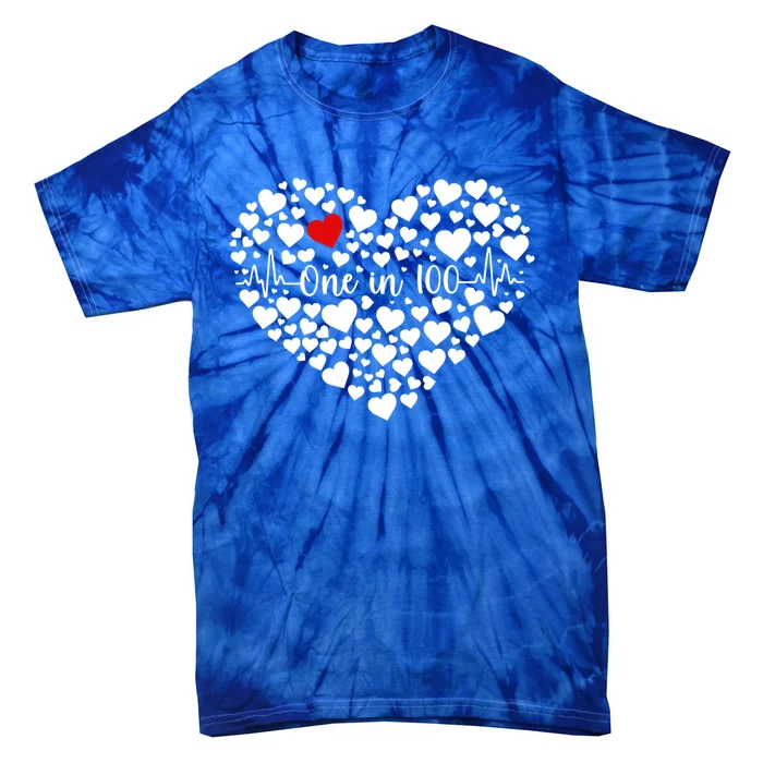 One In 100 Chd Congenital Heart Disease Awareness Gift Tie-Dye T-Shirt