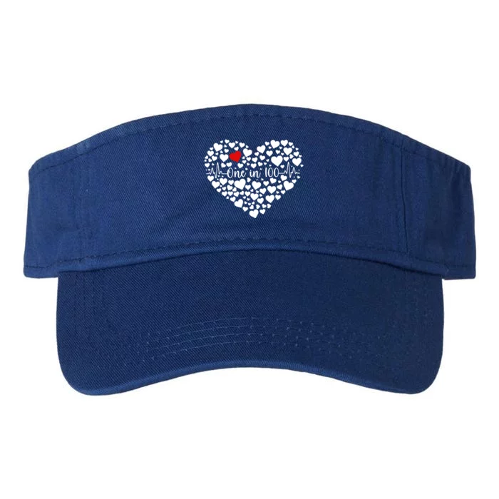 One In 100 Chd Congenital Heart Disease Awareness Gift Valucap Bio-Washed Visor