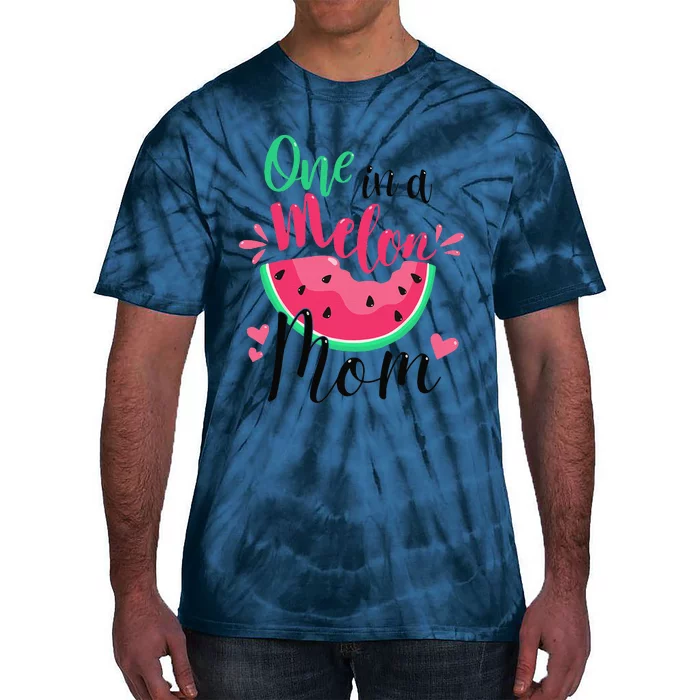 One In A Melon Mom Summer Birthday Party Matching Family Tie-Dye T-Shirt