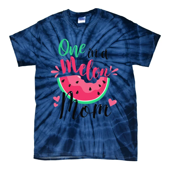 One In A Melon Mom Summer Birthday Party Matching Family Tie-Dye T-Shirt