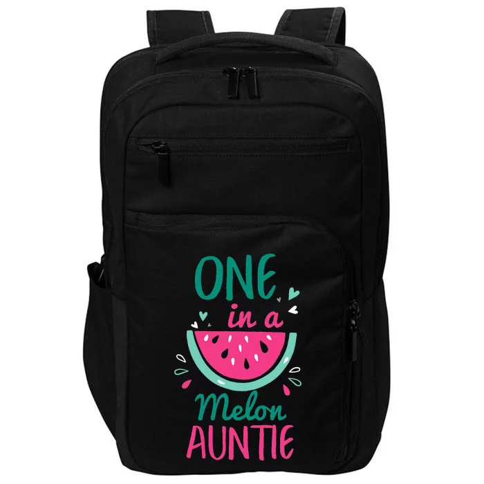 One In A Melon Auntie Watermelon Family Matching Impact Tech Backpack