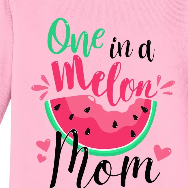 One In A Melon Mom Summer Birthday Party Matching Family Baby Long Sleeve Bodysuit