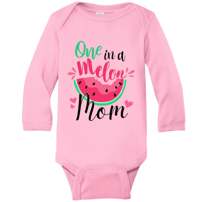 One In A Melon Mom Summer Birthday Party Matching Family Baby Long Sleeve Bodysuit