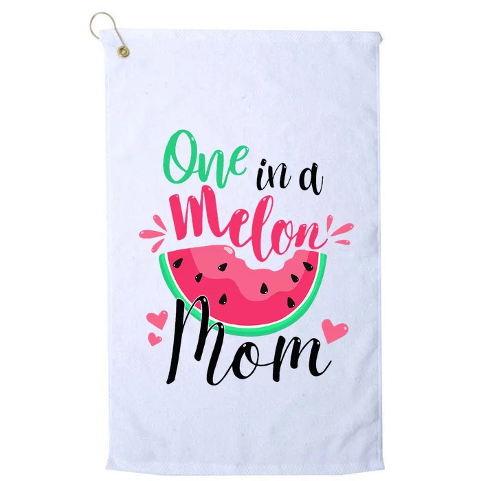 One In A Melon Mom Summer Birthday Party Matching Family Platinum Collection Golf Towel