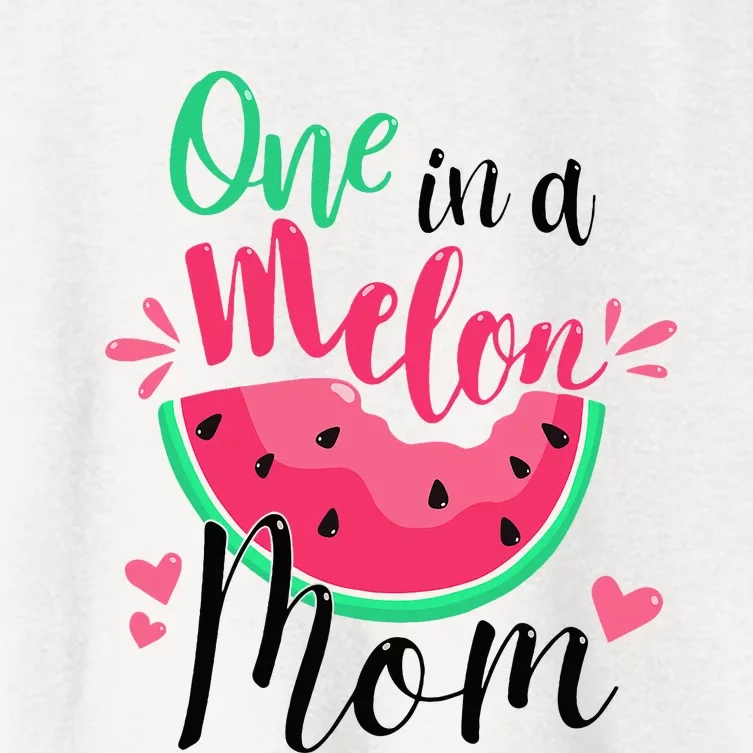 One In A Melon Mom Summer Birthday Party Matching Family Women's Crop Top Tee