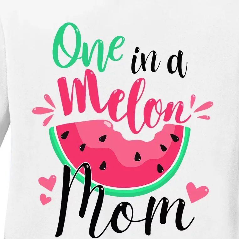 One In A Melon Mom Summer Birthday Party Matching Family Ladies Long Sleeve Shirt