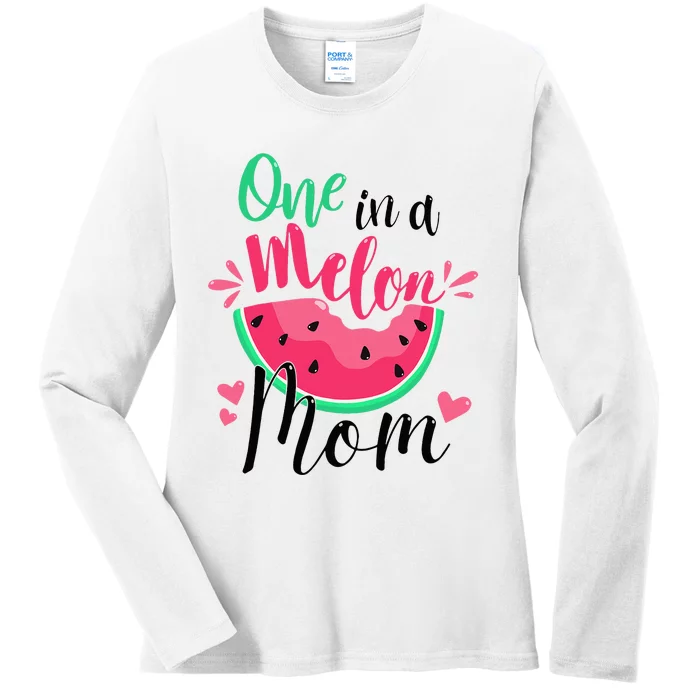 One In A Melon Mom Summer Birthday Party Matching Family Ladies Long Sleeve Shirt