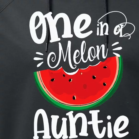 One In A Melon Auntie Watermelon Matching Family Summer Performance Fleece Hoodie