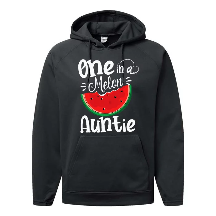 One In A Melon Auntie Watermelon Matching Family Summer Performance Fleece Hoodie