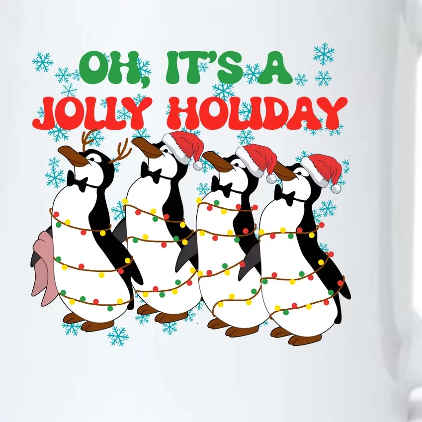 Oh Its A Jolly Holiday Cute Penguin Christmas Black Color Changing Mug