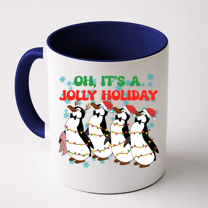 Oh Its A Jolly Holiday Cute Penguin Christmas Front & Back Coffee Mug