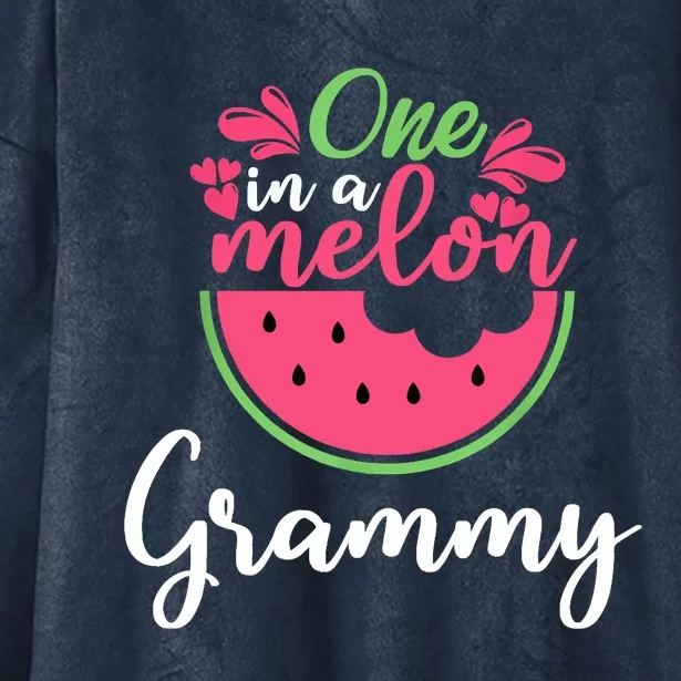 One In A Melon Grammy Birthday Matching Family Hooded Wearable Blanket