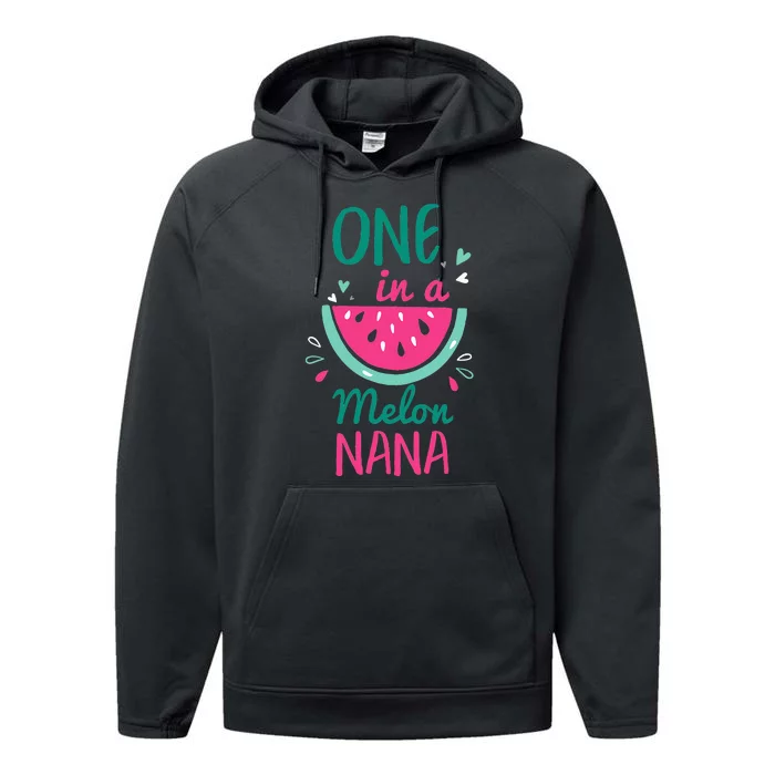 One In A Melon Nana Watermelon Family Matching Performance Fleece Hoodie