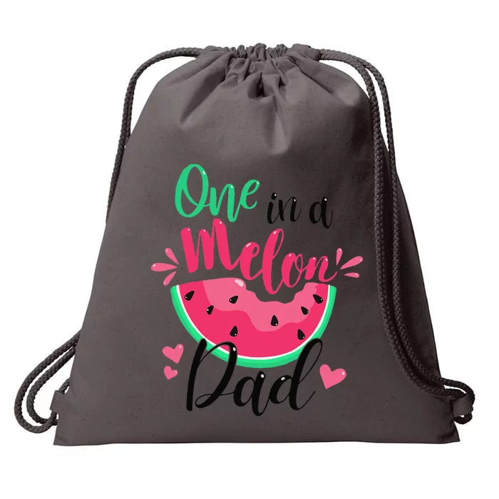 One In A Melon Dad Summer Birthday Party Matching Family Drawstring Bag