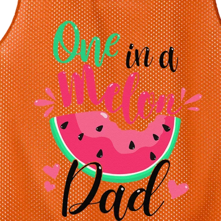 One In A Melon Dad Summer Birthday Party Matching Family Mesh Reversible Basketball Jersey Tank