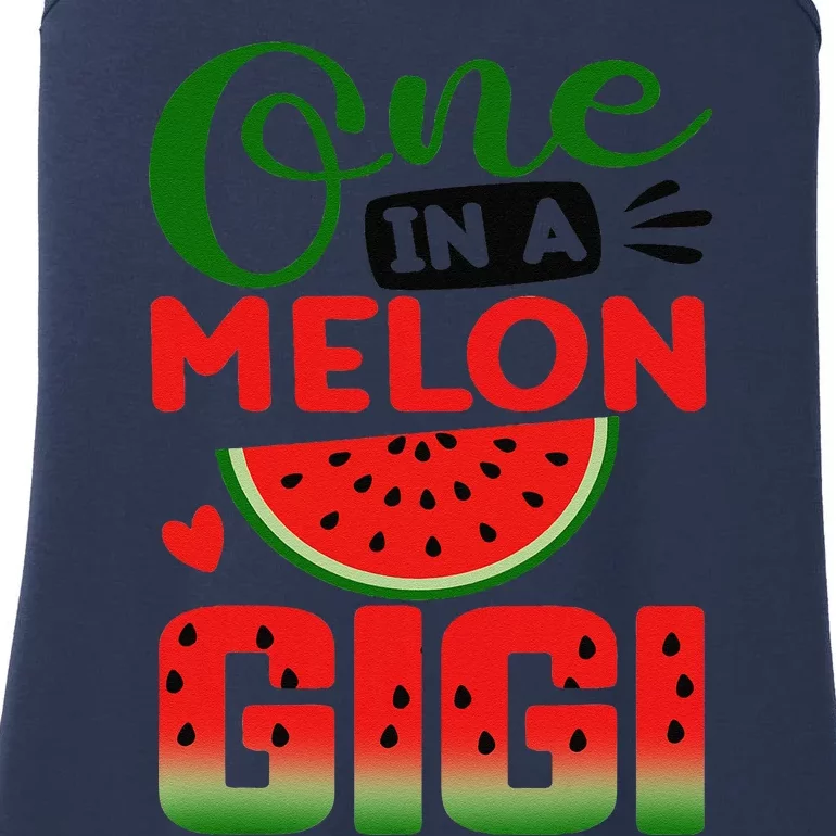 One In A Melon Gigi Family Matching Watermelon Summer Vibes Ladies Essential Tank