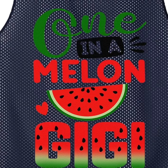 One In A Melon Gigi Family Matching Watermelon Summer Vibes Mesh Reversible Basketball Jersey Tank