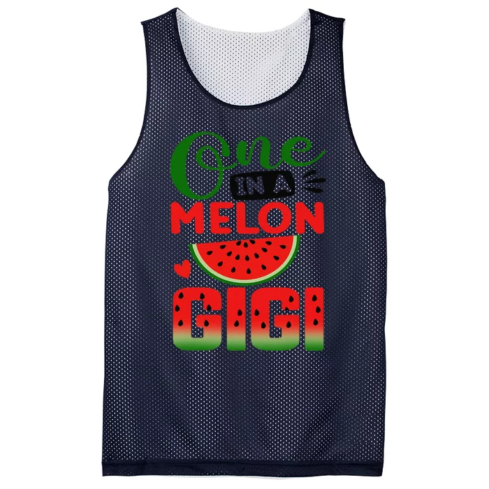 One In A Melon Gigi Family Matching Watermelon Summer Vibes Mesh Reversible Basketball Jersey Tank