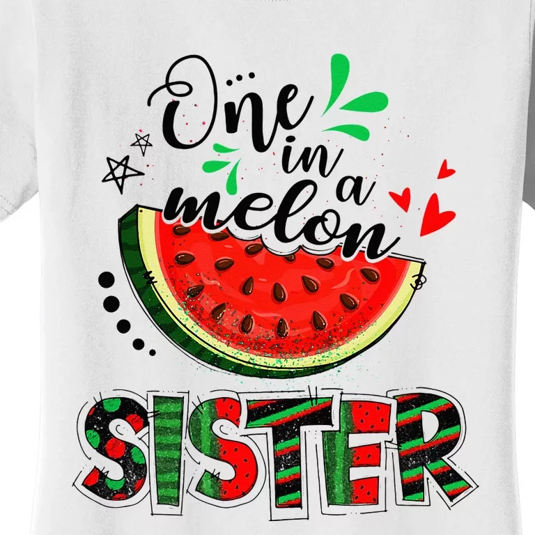 One In A Melon Sister Watermelon Family Matching Summer Women's T-Shirt