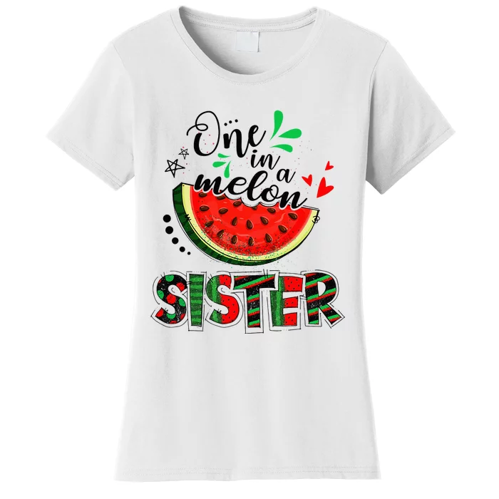 One In A Melon Sister Watermelon Family Matching Summer Women's T-Shirt