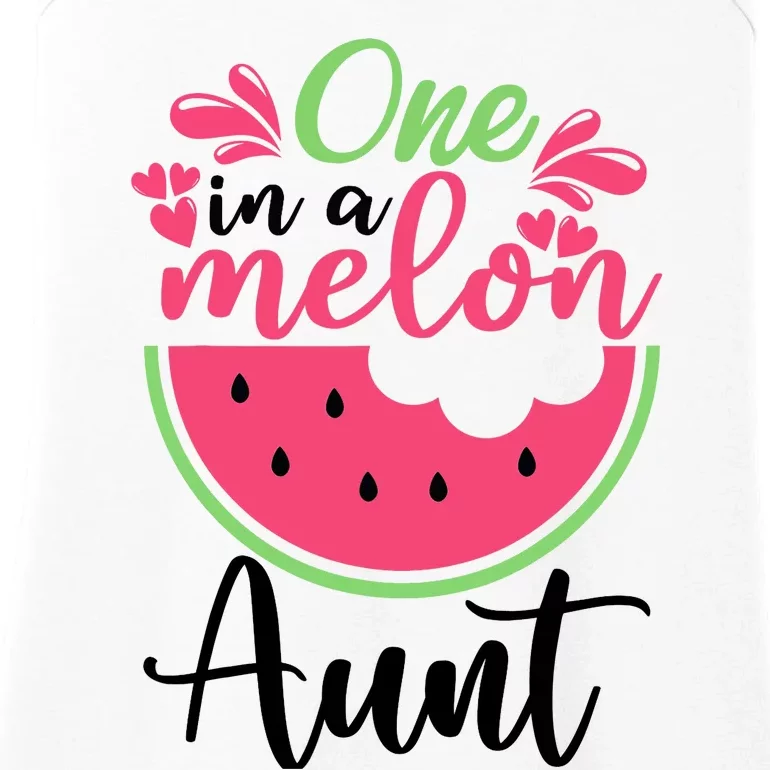 One In A Melon Aunt Waterlemon Summer Vacation Aunt Ladies Essential Tank