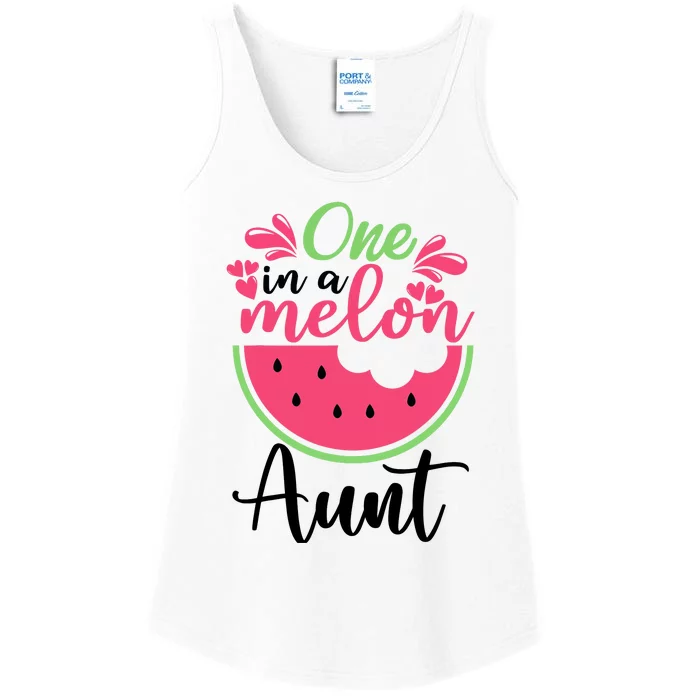 One In A Melon Aunt Waterlemon Summer Vacation Aunt Ladies Essential Tank