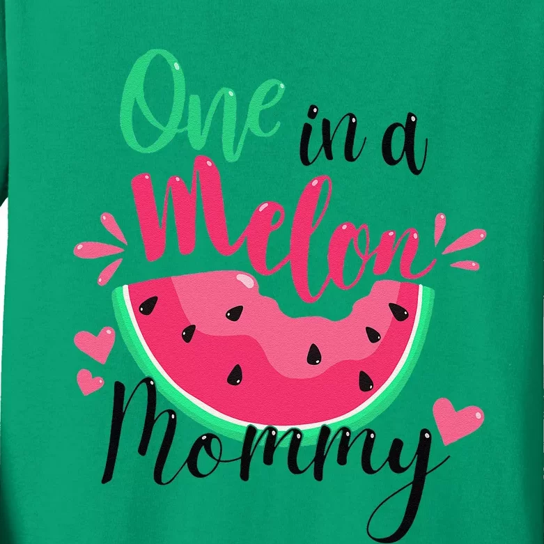 One In A Melon Mommy Summer Birthday Party Matching Family Kids Long Sleeve Shirt