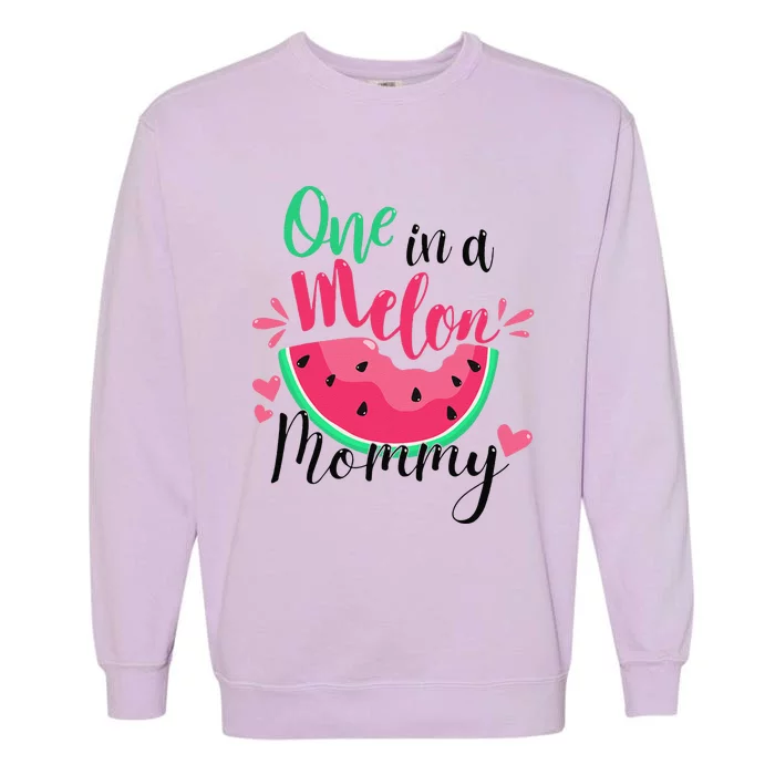 One In A Melon Mommy Summer Birthday Party Matching Family Garment-Dyed Sweatshirt