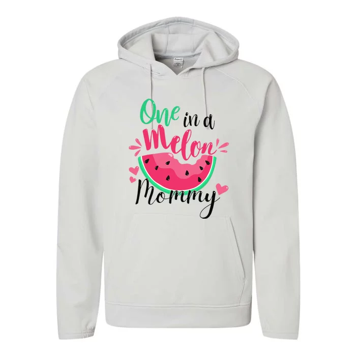 One In A Melon Mommy Summer Birthday Party Matching Family Performance Fleece Hoodie