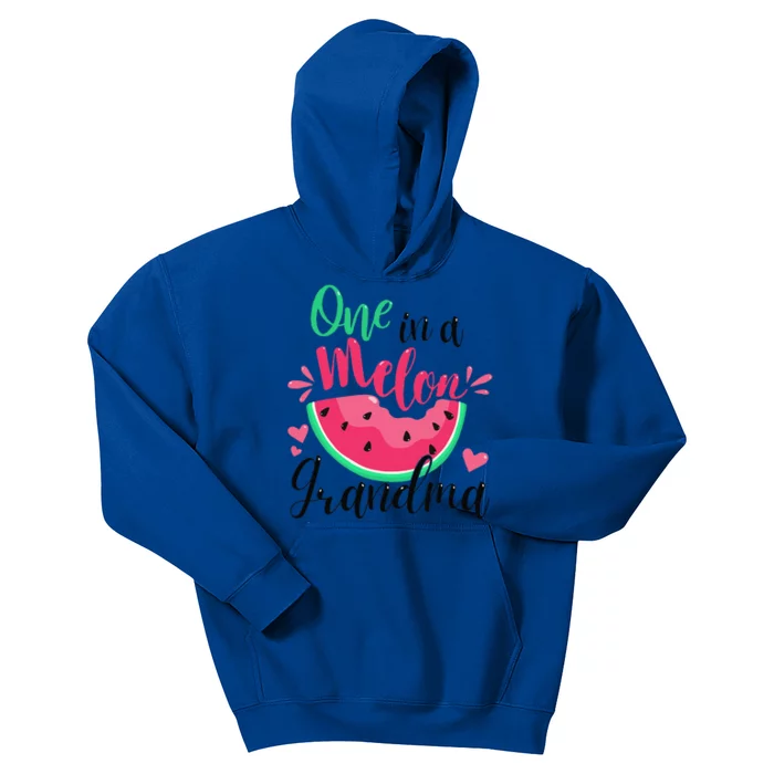 One In A Melon Grandma Summer Birthday Party Matching Kids Hoodie