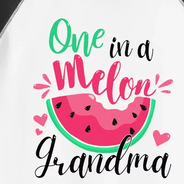 One In A Melon Grandma Summer Birthday Party Matching Toddler Fine Jersey T-Shirt