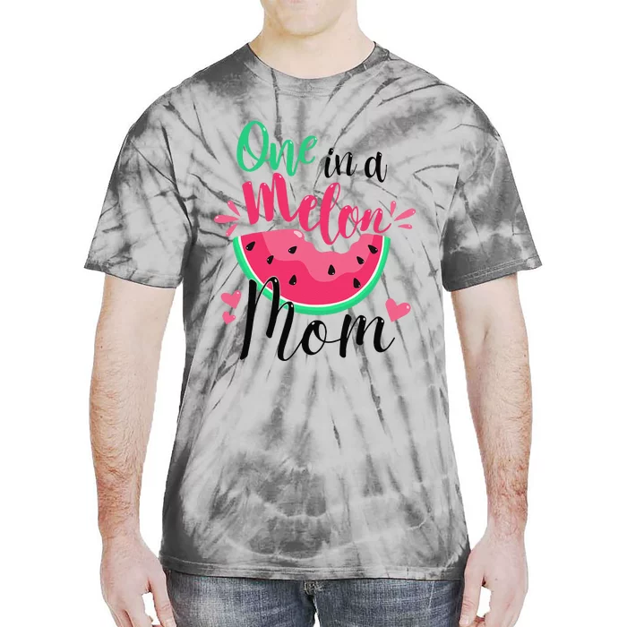 One In A Melon Mom Summer Birthday Party Matching Family Tie-Dye T-Shirt