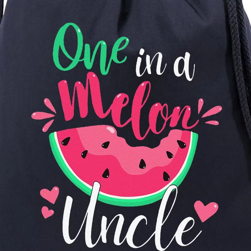 One In A Melon Uncle Birthday Party Matching Family Group Drawstring Bag